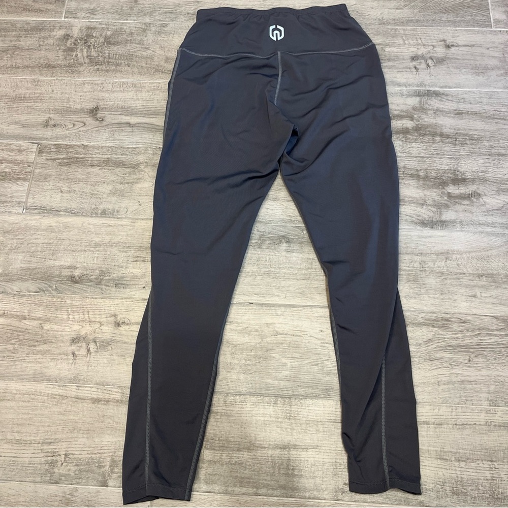 Neleus Pro Sports Wear Women's Leggings Gray One Pocket High Rise Size Large‎